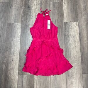 Parker Pink Ruffle Mini Dress